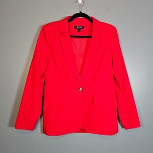 AZI New York Red Single Button Blazer Jacket Women's Size Medium